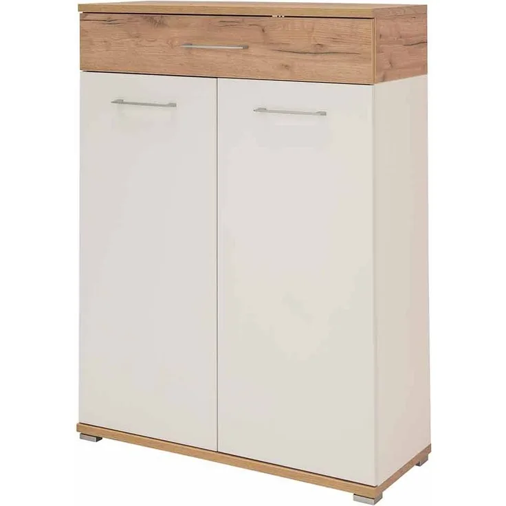Schuhschrank Toronto / GW-Topix, Holzwerkstoff, Weiß, Holzfarben, 89 x 118 x 37 cm