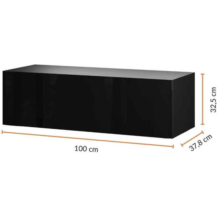 Planetmöbel Garderoben-Set Hängeschrank WEST 100 cm schwarz, (Garderobenschrank, Wandgarderobe hängend oder stehend), in verschiedenen Farben – Bild 3