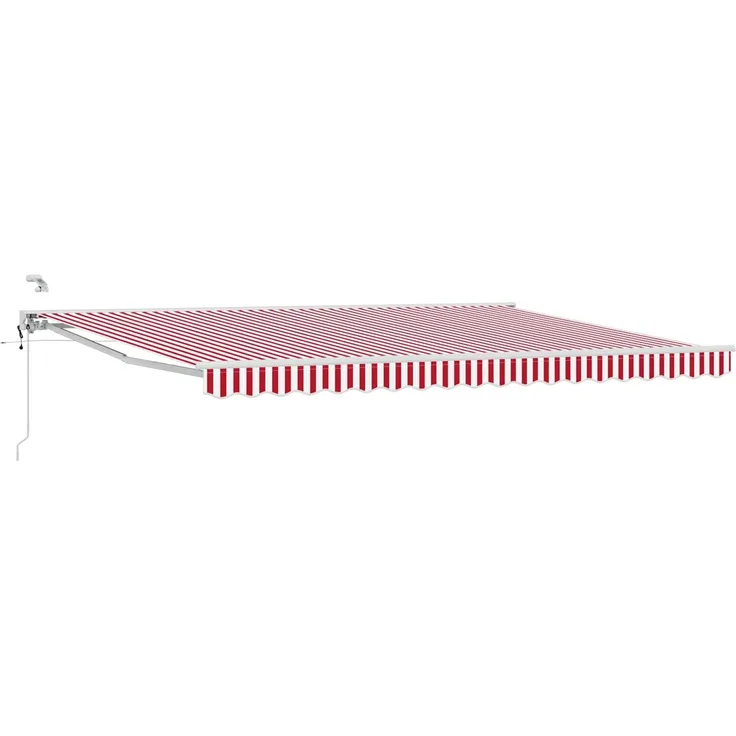 vidaXL Elektrische ausziehbare Markise Rot und Weiß 4,5 × 3 m 3421398