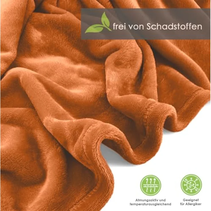 Wohndecke Premium Super Soft Flanell Kuscheldecke Sofadecke, heimtexland, super weich und flauschig, Allergiker geeignet, atmungsaktiv – Bild 4