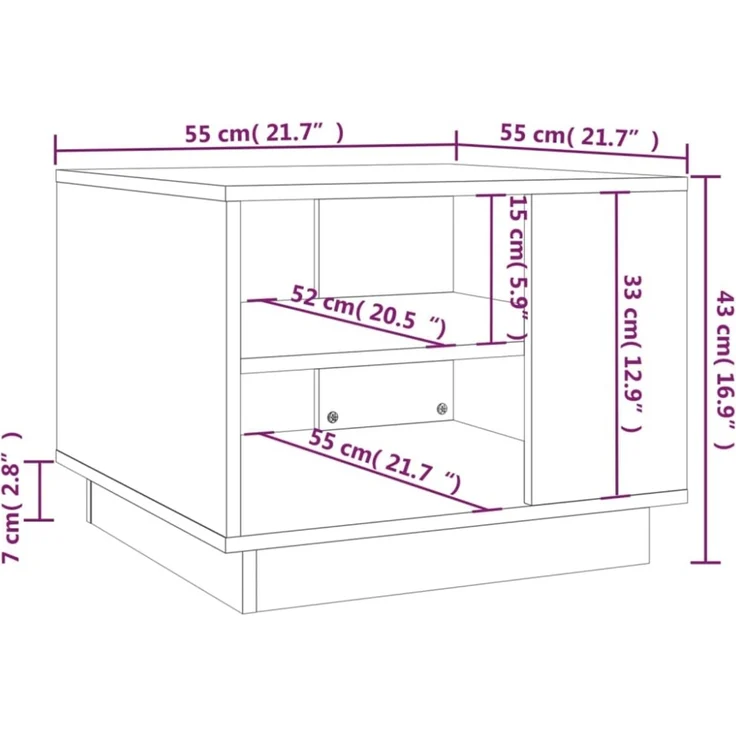 vidaXL Couchtisch Betongrau 55x55x43 cm Holzwerkstoff 810293 – Bild 5