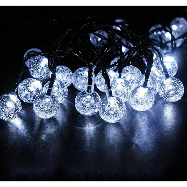 Salcar LED Solarleuchte LED Kugel-Lichterkette Außen Solar Gartenleuchte Weihnachtsdeko, 2-Leuchtmodi, 5m 20LED, Kaltweiß – Bild 3