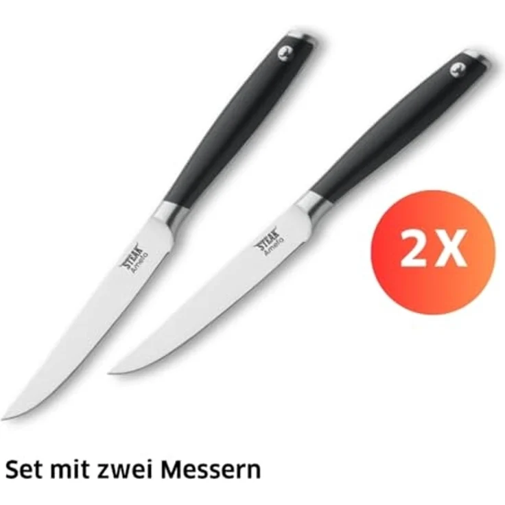 Amefa TENDERLOIN Steakmesser Set 2-teilig schwarz hochglanzpoliert – Bild 5