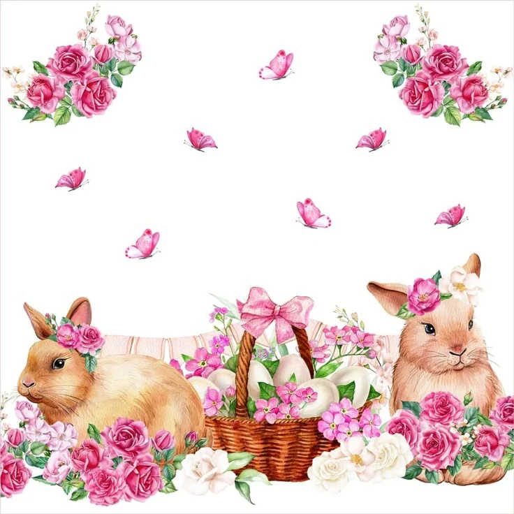 PETTI Artigiani Italiani - Tischdecke Ostern schmutzabweisend rechteckig Tischdecke Ostern Küche Design Pink Bunnys X6-Sitzer (140x180 cm) 100% Made in Italy – Bild 8