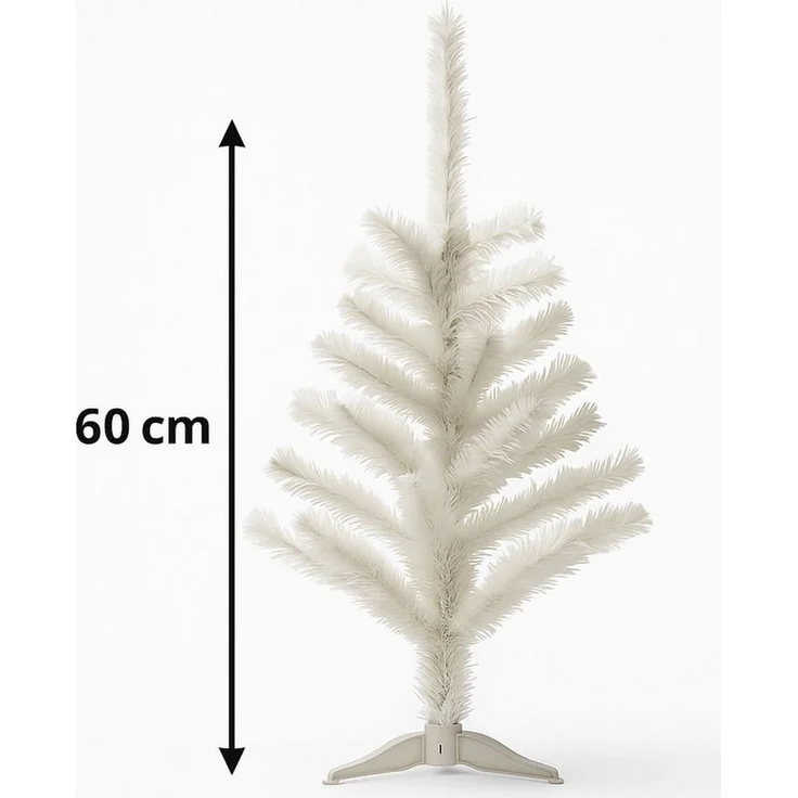Künstlicher Weihnachtsbaum Weiß 30 und 60 cm – Deko Tannenbaum Weihnachten mit stabilem Standfuß – Nadelt nicht, ideal für Tisch & Fensterbank – Bild 2
