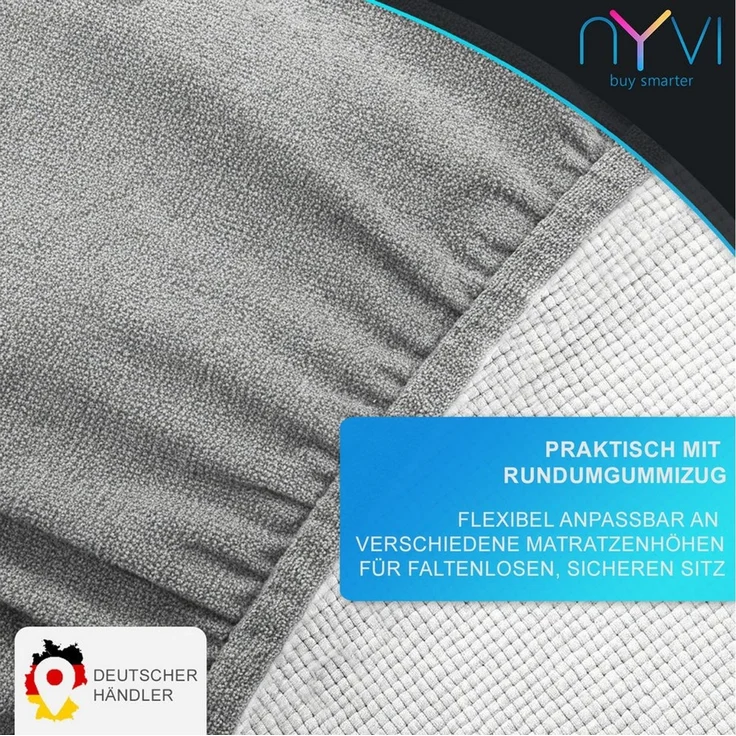 NYVI Spannbettlaken Spannbettlaken DreamScience Frottee für Matratzen bis 22 cm Höhe, Frottee, Gummizug: rundum, (1 Stück), Warm und Kuschelig, hohe Feuchtigkeitsaufnahme, schnell trocknend – Bild 4