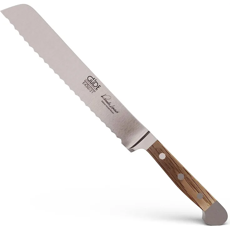 Brotmesser E430/21 von GÜDE, Serie Alpha Fasseiche, 21 cm lange Klinge