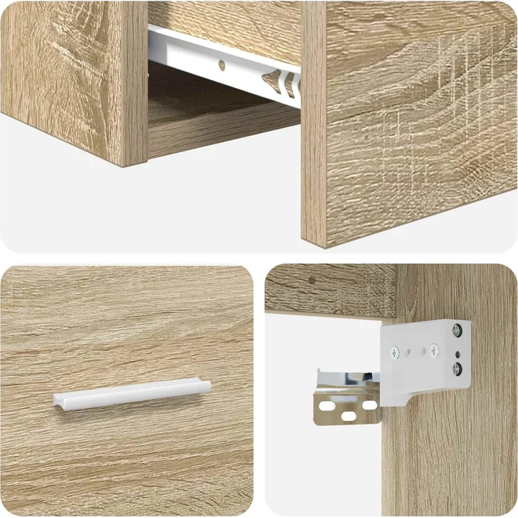 vidaXL Wandmontierter Waschbeckenunterschrank Sonoma-Eiche 3404384 – Bild 10