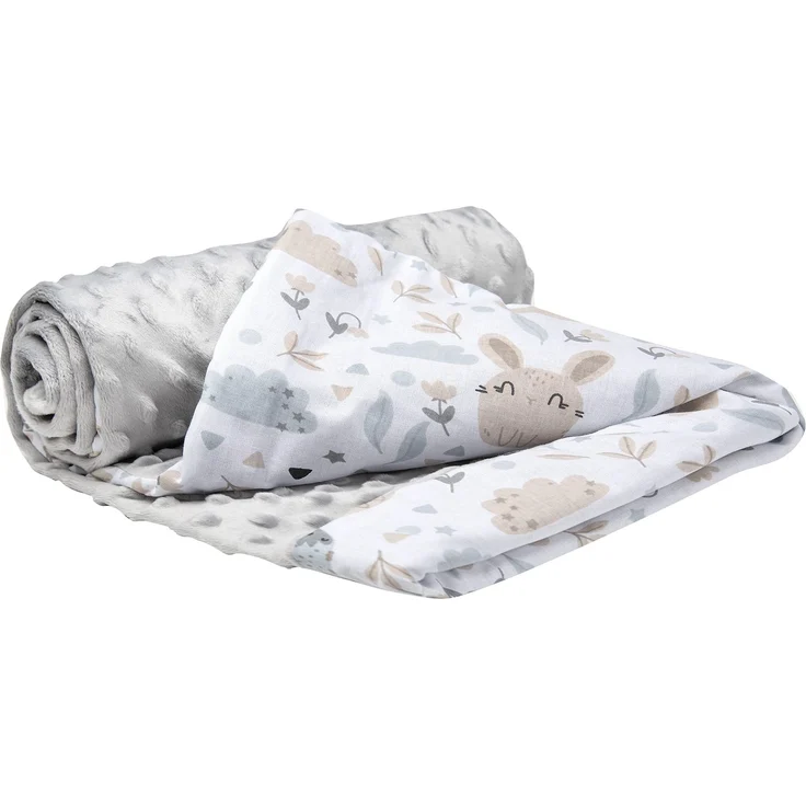 Medi Partners Babydecke Baby Decke Neugeborenen - Kuscheldecke Geschenk Babydecken 75x100cm für Kleinkinder Mädchen Krabbeldecke Kinderbett Kinderwagen 100% Baumwolle (Lichtung mit grauem Minky) – Bild 1