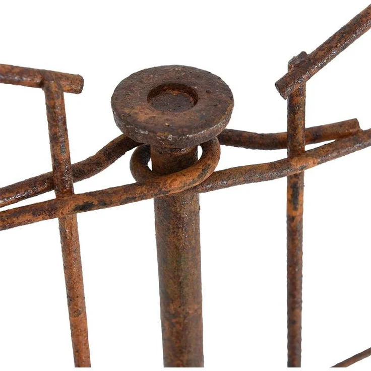 Estexo 11-tlg. Set Gitterzaun, Metall Rost, 71x79 cm – Bild 3