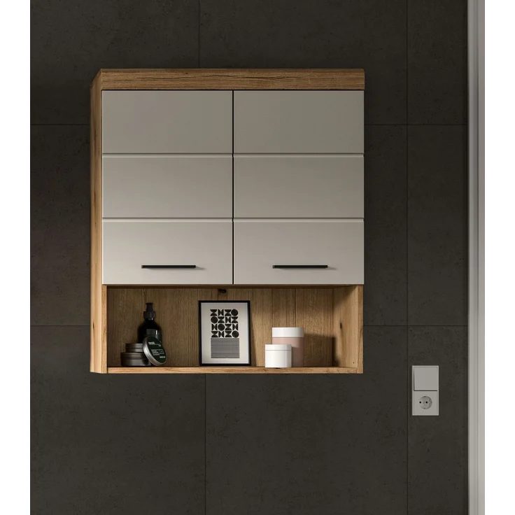 Hängeschrank B/H/T: 74x79x24 cm in Evoak Oak Nachbildung – Bild 5