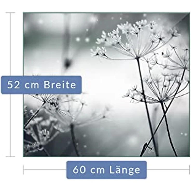 Decorwelt Herd-Abdeckplatte Pusteblume Grau, (1 tlg), für alle Herdarten excl. Gasherde – Bild 3