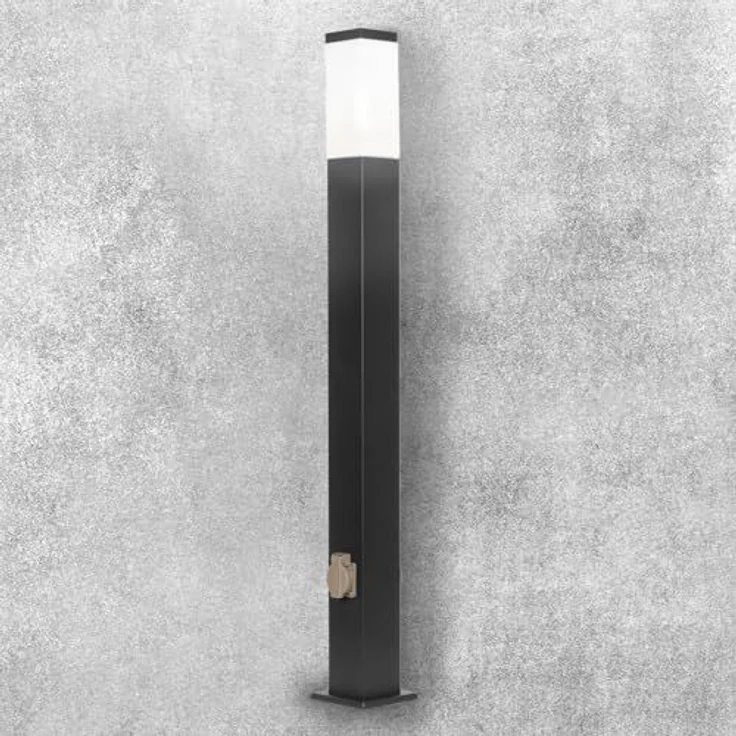 Grafner Außen-Stehlampe Wegleuchte Standleuchte 100cm WL10799 mit 2 Steckdosen, ohne Leuchtmittel, Steckdose – Bild 6