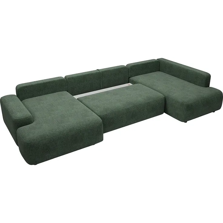 Vente-unique - DAVISO Sofa Stoff Grün - B 204 cm x H 87 cm x L 360 cm – Bild 5