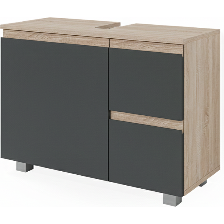 Waschbeckenunterschrank J-Shape Anthrazit 80 x 60.8 cm Vicco