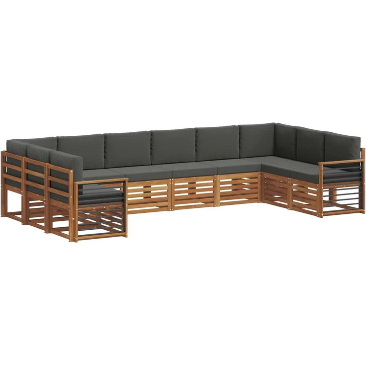 vidaXL Outdoor-Sofagarnitur 10 stk. 10-Sitzer Natur und Anthrazit 3375572 – Bild 2