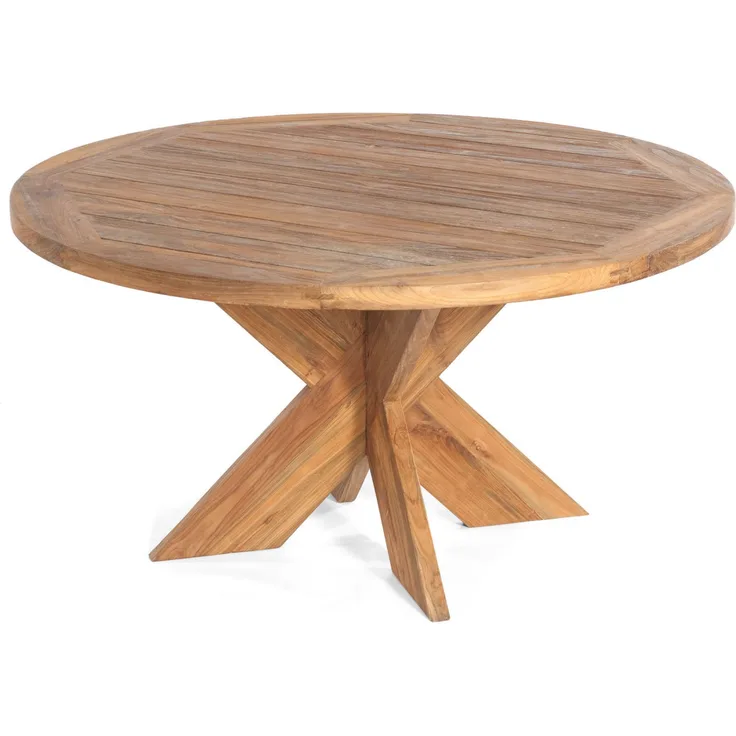 Sonnenpartner Gartentisch Quantum rund Ø 150 cm Teakholz Old Teak Tisch Esstisch