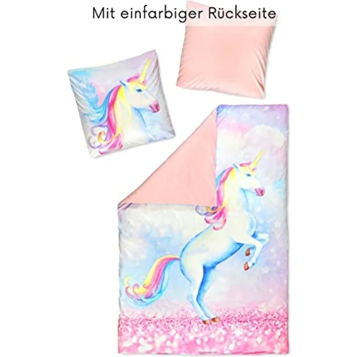 jilda-tex Bettwäsche, 2 teilig, im Einhorn-Design – Bild 2
