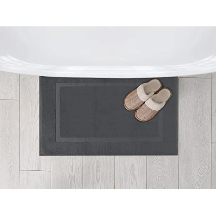 Utopia Towels Waschbare Badematte aus Baumwolle, 53,3x86,4 cm, Dunkelgrau, 2 Stück – Bild 5