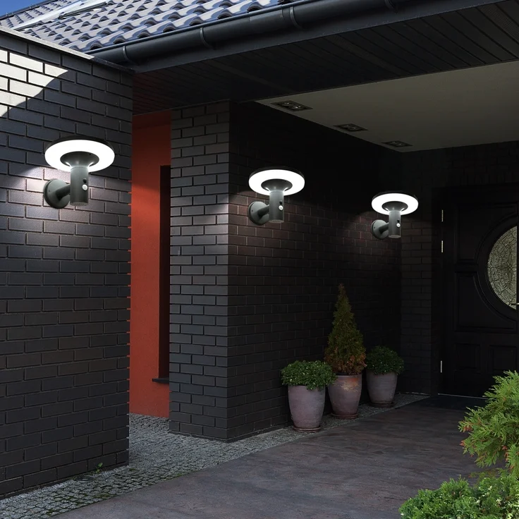 2x LED Solar Wandleuchte anthrazit, Bewegungsmelder, H 21 cm – Bild 9