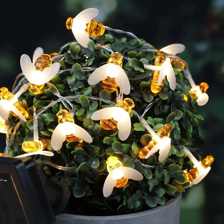 Haushalt International HI 70440 LED Solar Lichterkette mit 50 Bienen