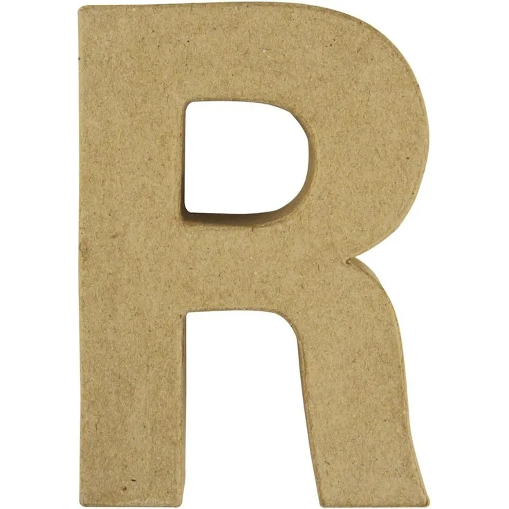 Pappmaché Buchstabe R FSC Recycled100%, 15x10,5x3cm