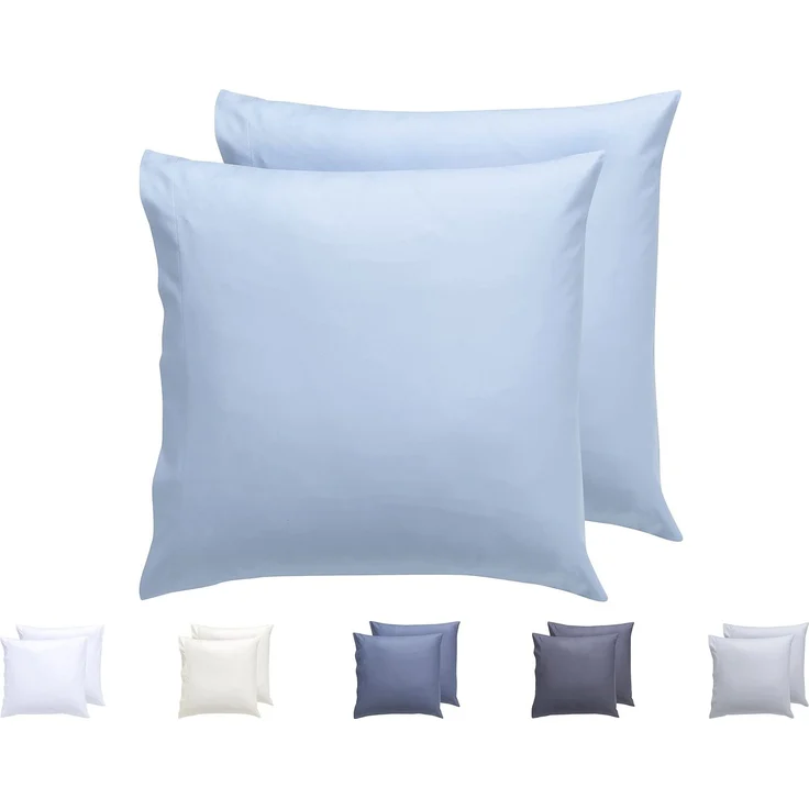 Kissenbezüge, extra weiche Mikrofaser, hypoallergen, Set mit 2 Kissenbezügen 60X60 cm Hellblau