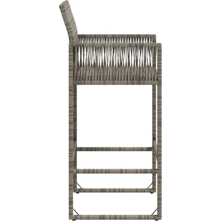 vidaXL Garten-Barhocker 2 Stk. Grau Poly Rattan 368704 – Bild 8