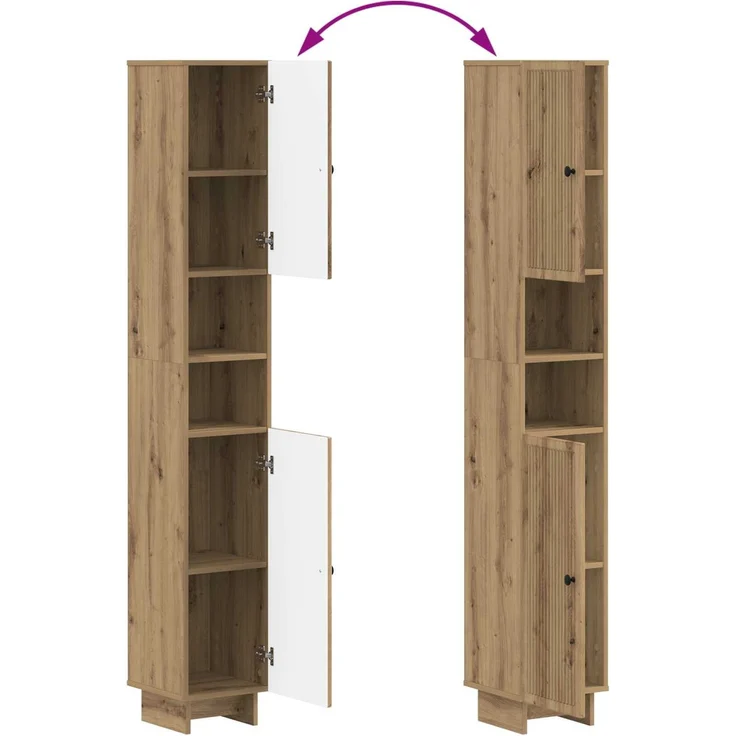 vidaXL 2-teiliges Badezimmer Schrank Set EDE Artisan-Eiche 3417503 – Bild 7