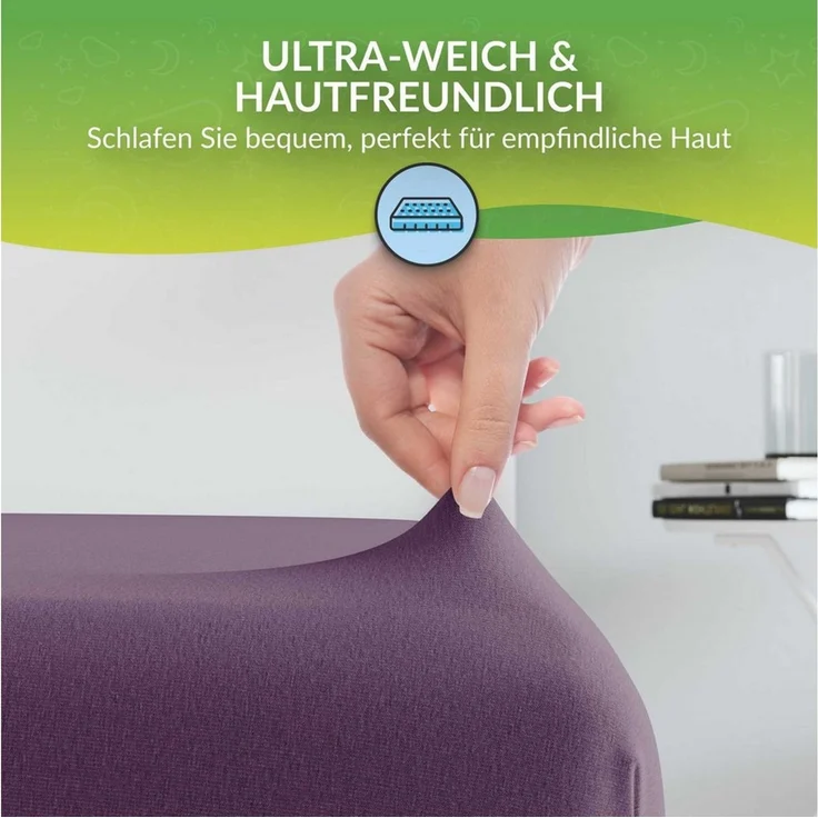 etérea Himmlische Qualität Spannbettlaken etérea Comfort Jersey Spannbettlaken, Jersey, Gummizug: rundum, (1 Stück) – Bild 3