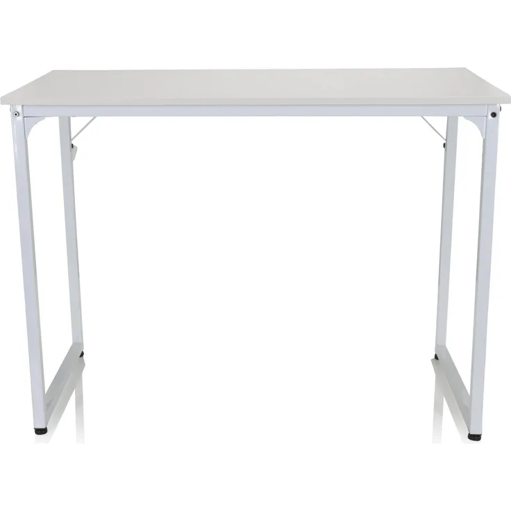 hjh OFFICE Schreibtisch WORKSPACE I Melaminharzbeschichtete Spanplatte, Gestell pulverbeschichteter Stahl Weiß