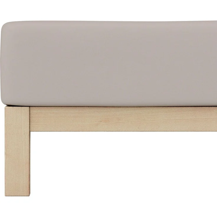 Schlafgut 'Pure' Spannbettlaken, Gummizug: rundum, für Matratzen bis 30cm Höhe, Bio-Baumwolle mit Elasthan, Sand Mid, XL 180x200 cm - 200x220 cm – Bild 4