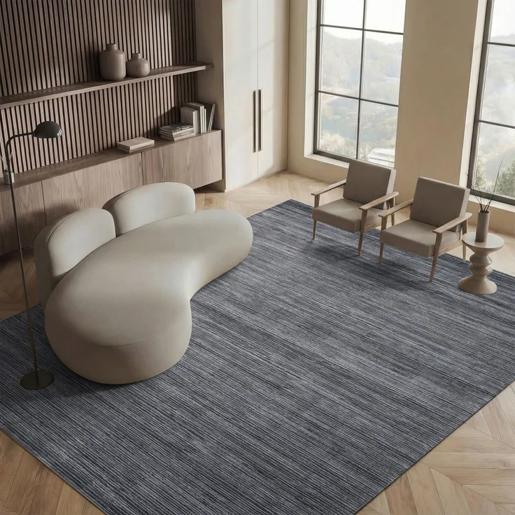 SAFAVIEH Modern Teppich für Wohnzimmer, Esszimmer, Schlafzimmer - Vision Collection, Kurzer Flor, Grau, 183 X 274 cm