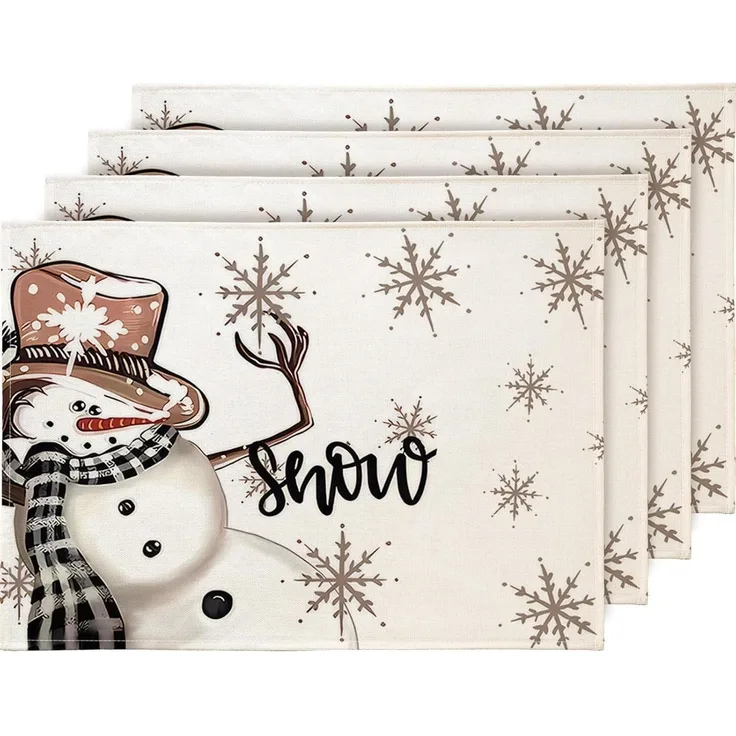Weihnachten Platzsets 4er Set Tischsets Abwaschbar Platzdeckchen 30x45cm