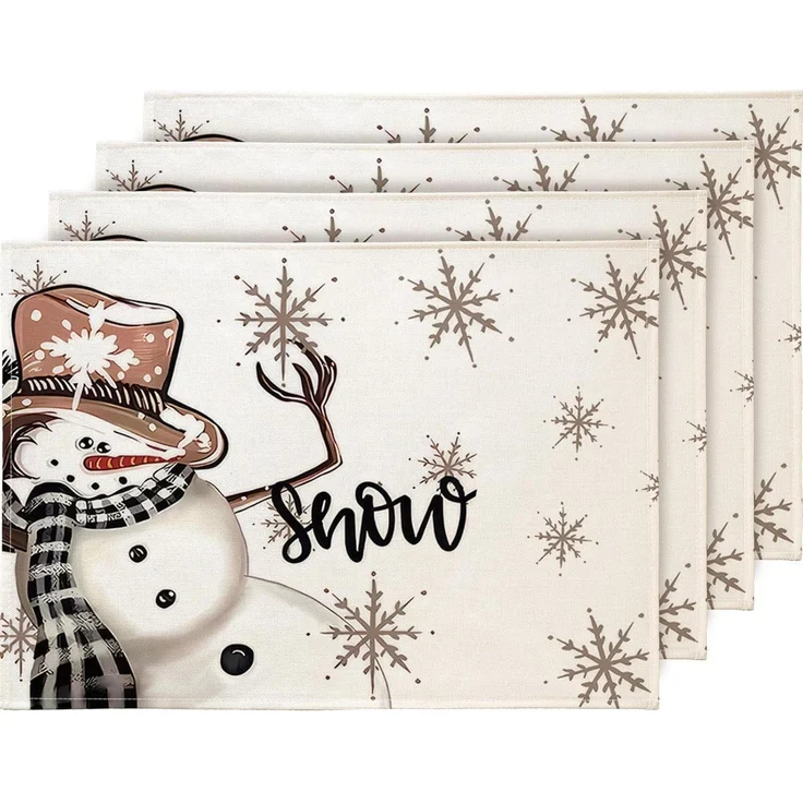 Weihnachten Platzsets 4er Set Tischsets Abwaschbar Platzdeckchen 30x45cm – Bild 1