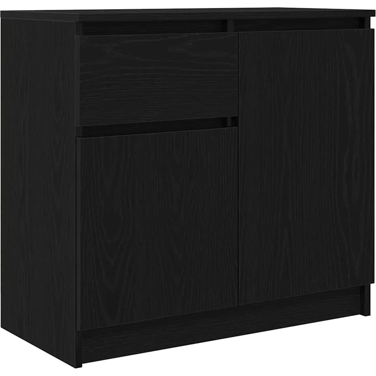 vidaXL Sideboard mit Schublade Schwarz Eichen-Optik 71x35x65 cm 861599 – Bild 1