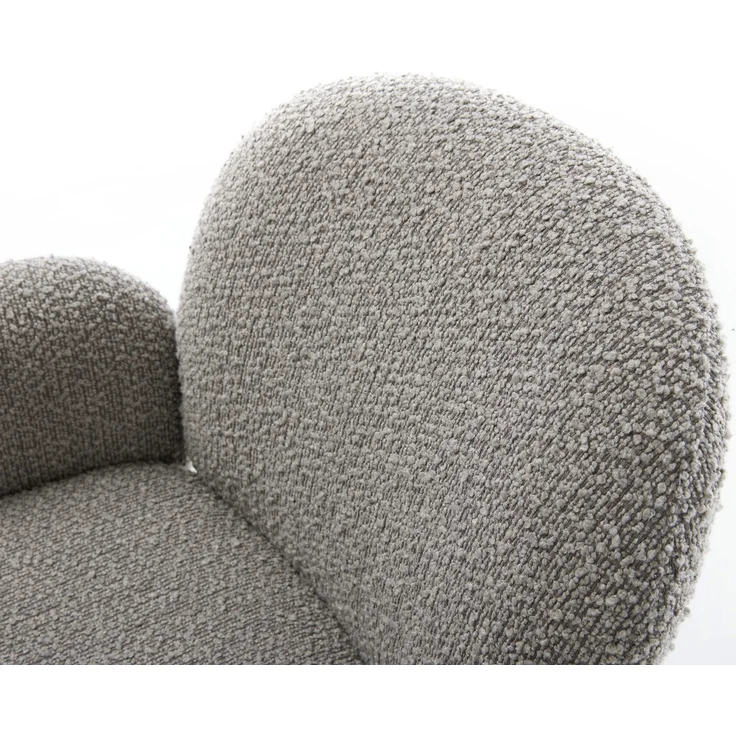 Drehstuhl Nube-Flex mit Armlehnen Bouclé Silbergrau Fußkreuz Graphit 360° drehbar Wippfunktion Taschenfederkern – Bild 4