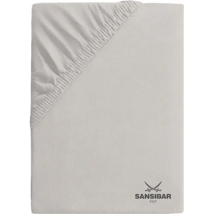 Sansibar Sylt Spannbettlaken Spannbettlaken "Sansibar Jersey Bettlaken“ Premium Qualität, Gummizug: rundum, mit hochwertigem Sansibar Logo-Druck, Fähnchen am Steg, Rundumgummizug – Bild 2
