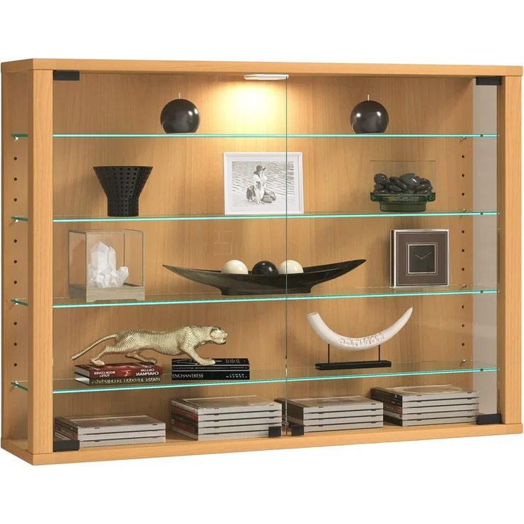 VCM Wandvitrine Vitrosa 919413 Buche H. 60 x B. 83 x T. 18 cm – Bild 5