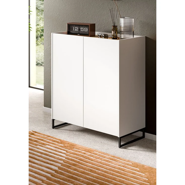 Schuhkommode B/H/T: 97x90x38 cm in weiß Nachbildung und Artisan Oak Nachbildung – Bild 6