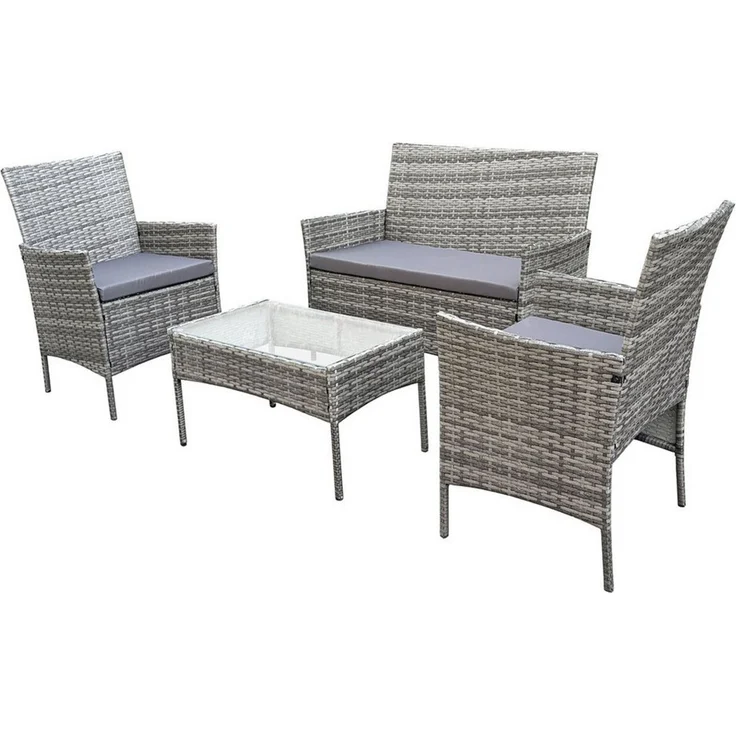SVITA Sitzgruppe BROOKLYN, (Set, 4-tlg, Gartenlounge), Gartenmöbel Set, Sitzgruppe, Polyrattan – Bild 4