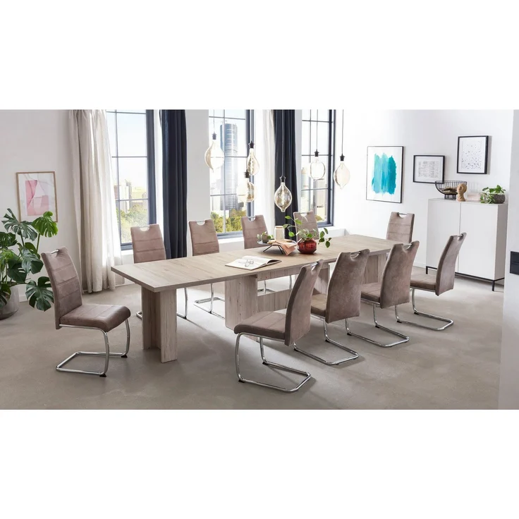 HELA Essgruppe Lia, 11tlg. Sitzgruppe, Extra viel Platz, (Set, 11-tlg, 11tlg.-Set, ausziehbar, Esstisch plus 10 Stühle), Ausziebar 160 - 300 cm – Bild 5