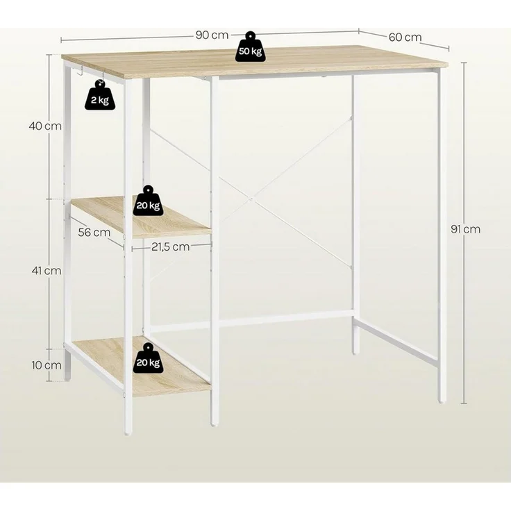 EUGAD Badregal, 1-tlg, Waschmaschinenregal mit Seitenregal und 2 Haken, 90 x 60 x 91 cm – Bild 3
