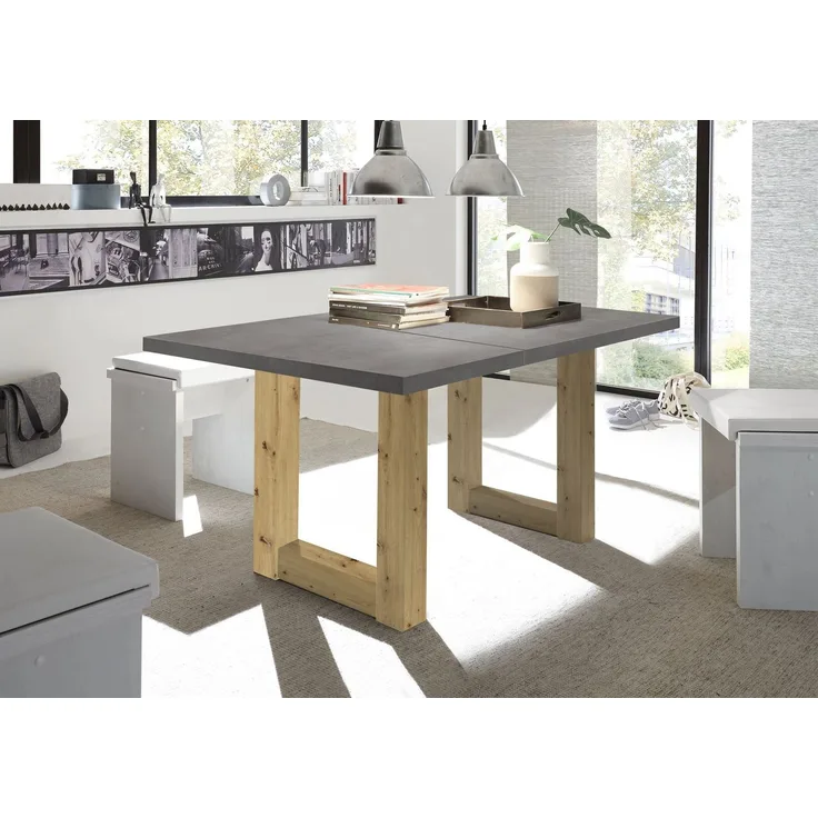 Esstisch ausziehbar Eila 1 160 x 90 x 75 Esszimmertisch Asteiche/Graphit 13327-160