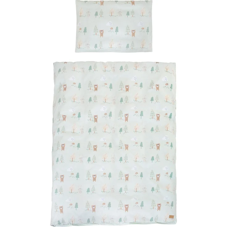 roba Kinderbettgarnitur 'Woodland Buddies' 4-teilig - Himmel, Nestchen & Bettwäsche - Pastellgrün – Bild 5