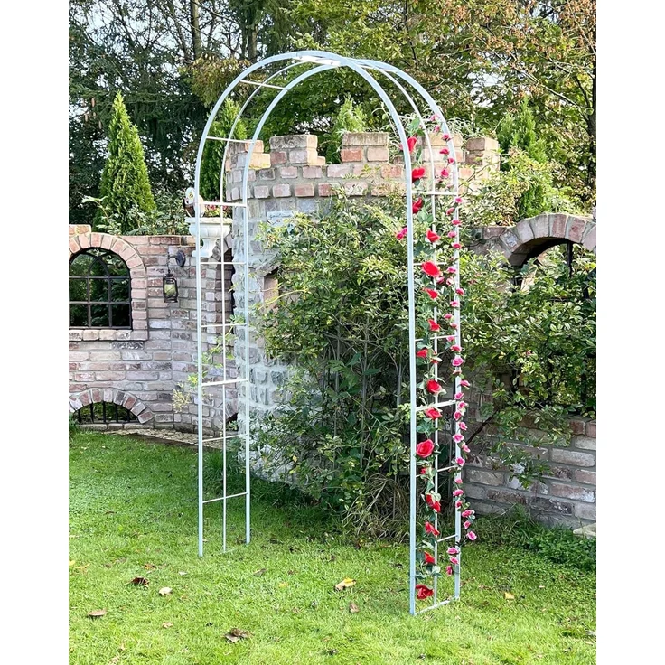 DanDiBo Rosenbogen Metall Verzinkt Massiv 120 cm Torbogen 96523 Wetterfest Rundbogen Volleisen Rankhilfe Gartenbogen Feuerverzinkt – Bild 6