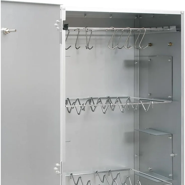 vidaXL Räucherofen mit Kaltrauchgenerator, Verzinkter Stahl, 44,5 x 29 x 110 cm, 18.5 kg, ohne Glasfenster – Bild 7