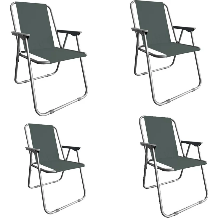Campingstuhl Anglersessel Gartenstuhl Sessel mit Armlehne dunkelgrau 4er Set