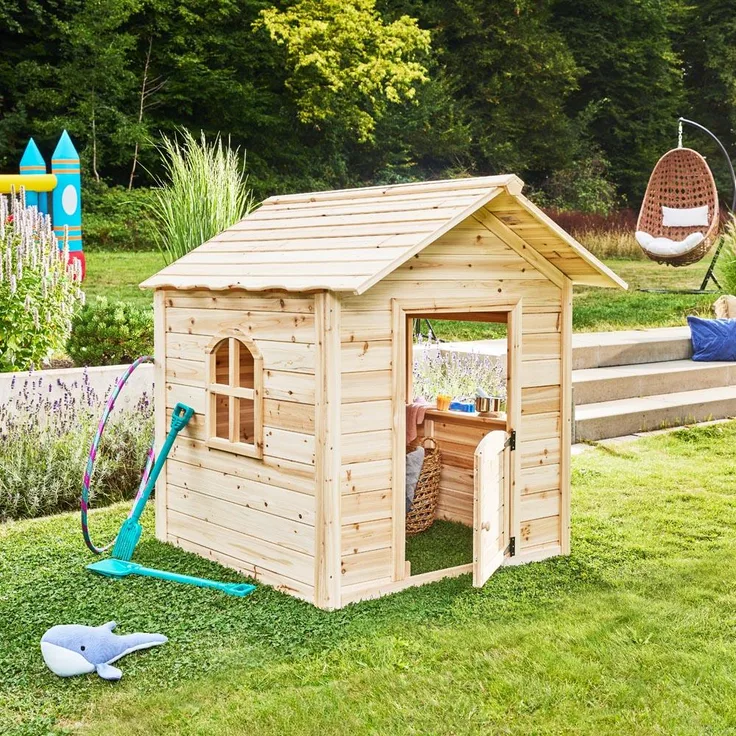 HOME DELUXE 'Spielhaus DER GROßE PALAST', ohne Bank, 132,5 x 138 x 118,2 cm, natur