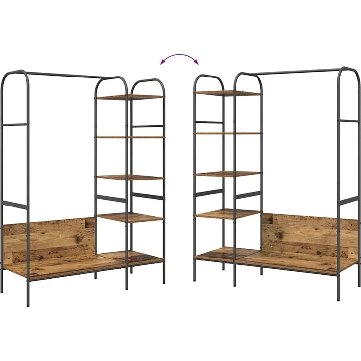 vidaXL Kleiderständer Braun Eichen-Optik 120 x 44 x 160 cm 868449 – Bild 11